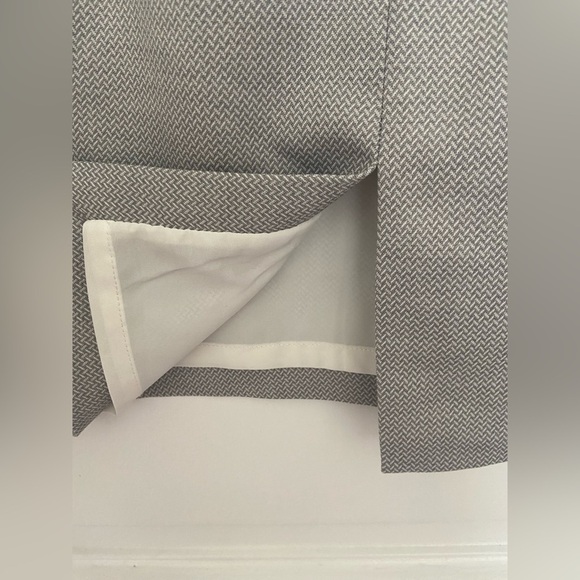 WHBM Gray Houndstooth Flat Front White Lined Office Pencil Skirt Invisible Zip 2 - Picture 4 of 8